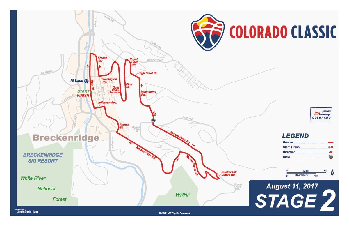 Colorado Classic men's race stage 2 map
