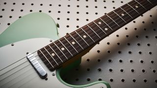 The rosewood fingerboard on a Fender Player II Telecaster