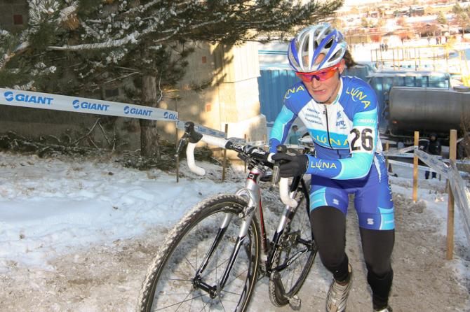 Katerina Nash powers over a run-up on the first lap.
