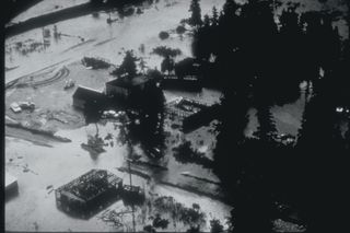 The village of Portage was abandoned after it sunk 6 feet (1.8 m) in the earthquake.