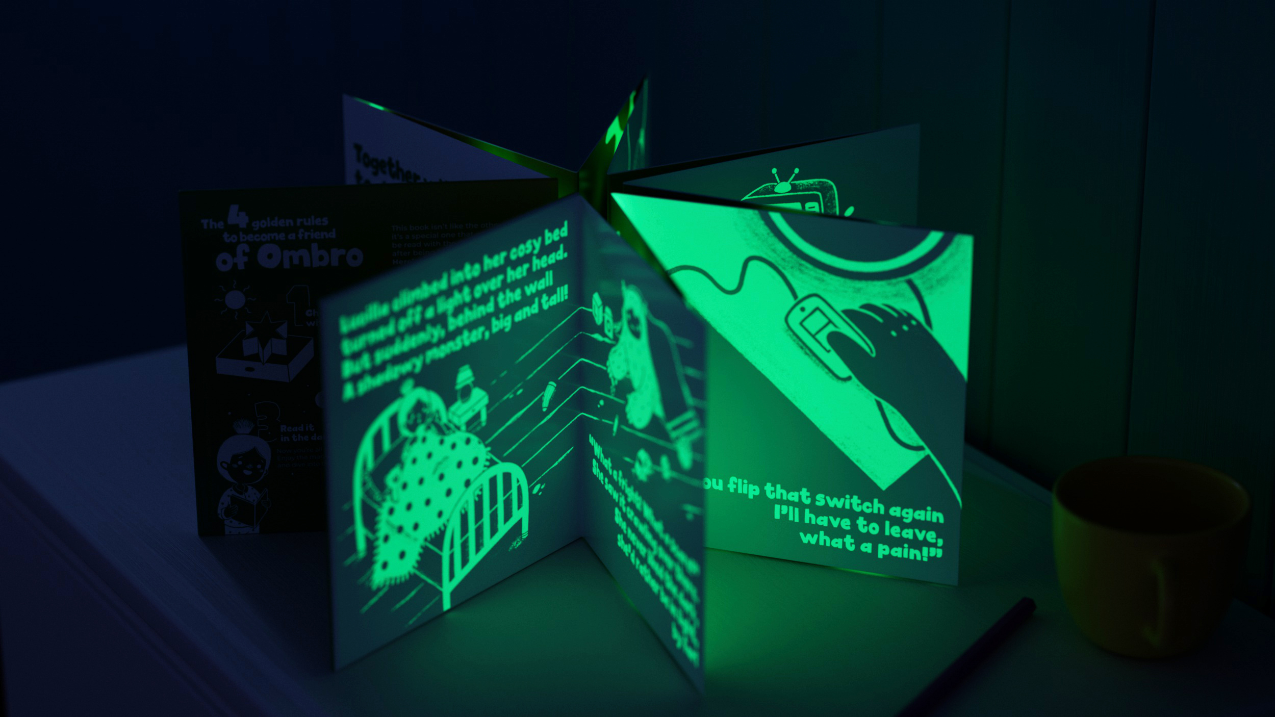 glow in the dark book fanned out like a star