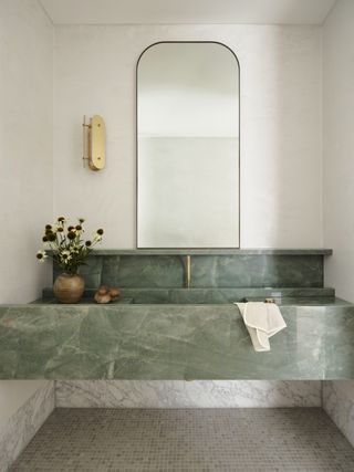 green marble bathroom vanity unit