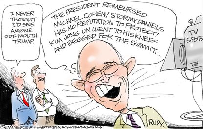 Political Cartoon U.S. Rudy Giuliani Trump Michael Cohen Stormy Daniels Kim Jong Un