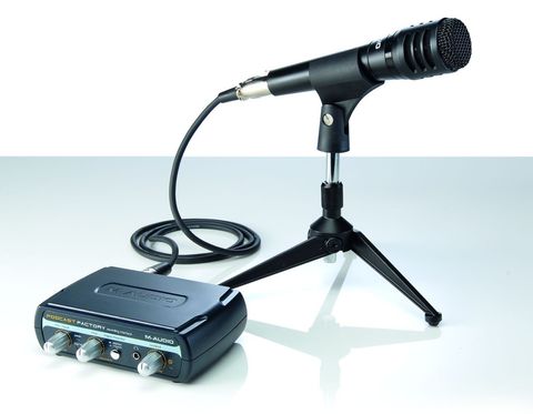 The package contains everything you need to get podcasting