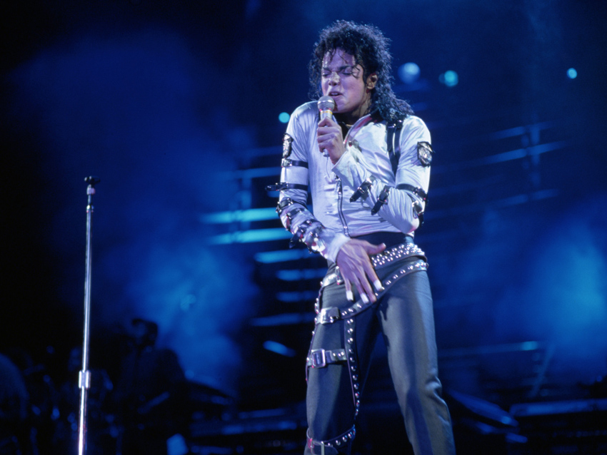 Michael Jackson on stage in Spain in 1988.