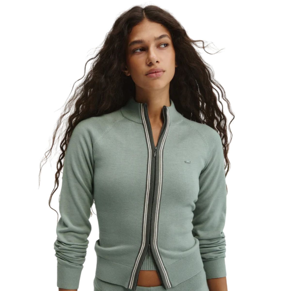 Knit Funnel Neck Sweatshirt - Cloud Blue