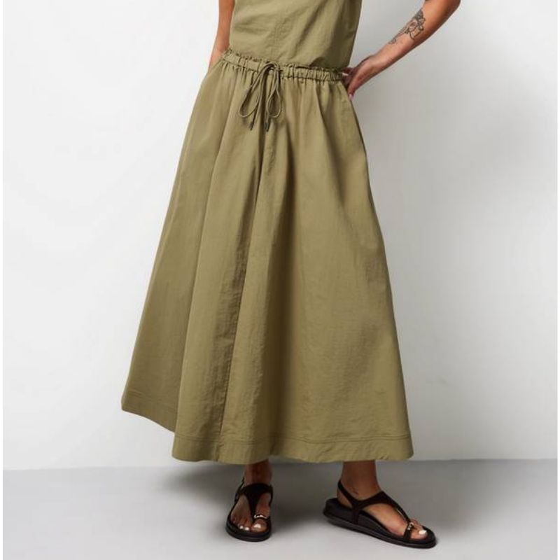 TU Clothing , Khaki Techno Midaxi Full Skirt