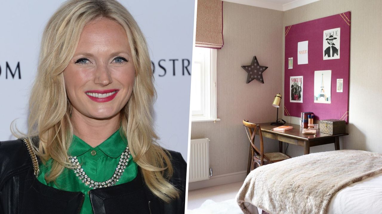 Em Henderson and child&#039;s bedroom with pink pin board