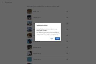 Delete Sharing Links in Google Photos
