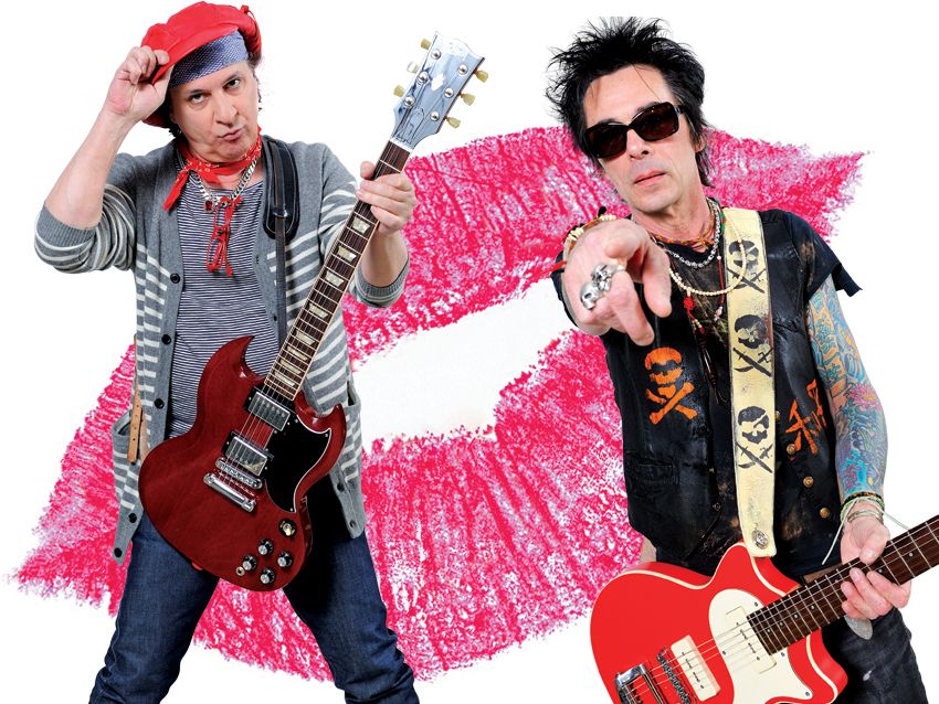 Syl with his Gibson SG and Slick with his signature Framus.