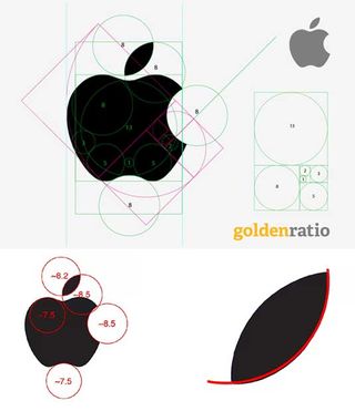 The Apple logo on a logo grid