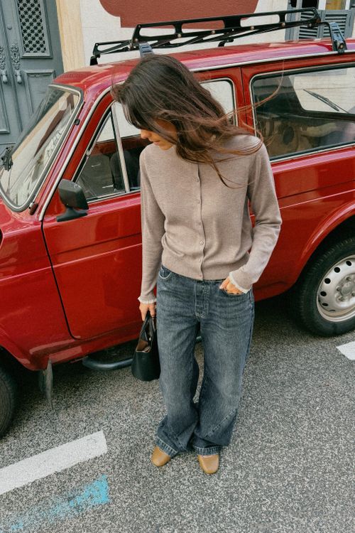 Cardigan With Lace Trim