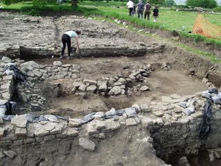 The archaeological dig site