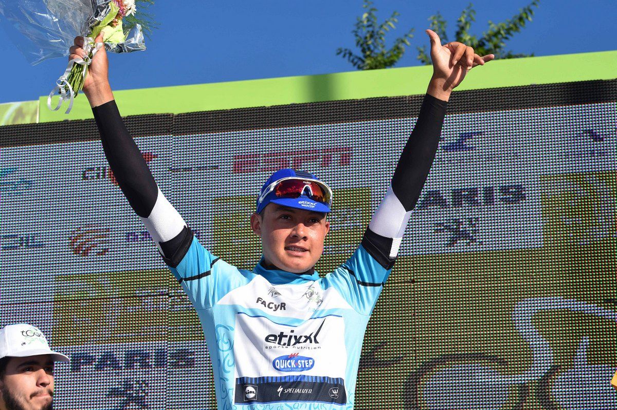 Rodrigo Contreras (Etixx - Quick-Step) on the podium