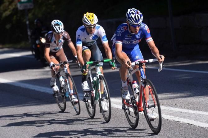 Johan Le Bon (FDJ.fr), Luis Leon Sanchez (Caja Rural) and Hupert Dupont (Ag2r-La Mondiale)