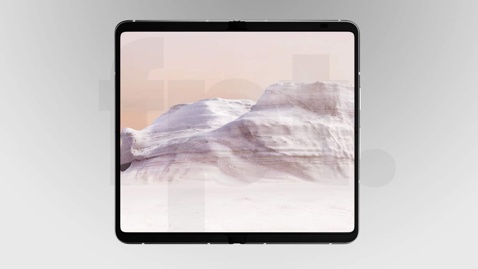 Google Pixel Fold showing wide open screen