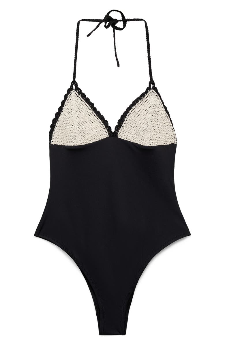 Mixed Media One-Piece Swimsuit