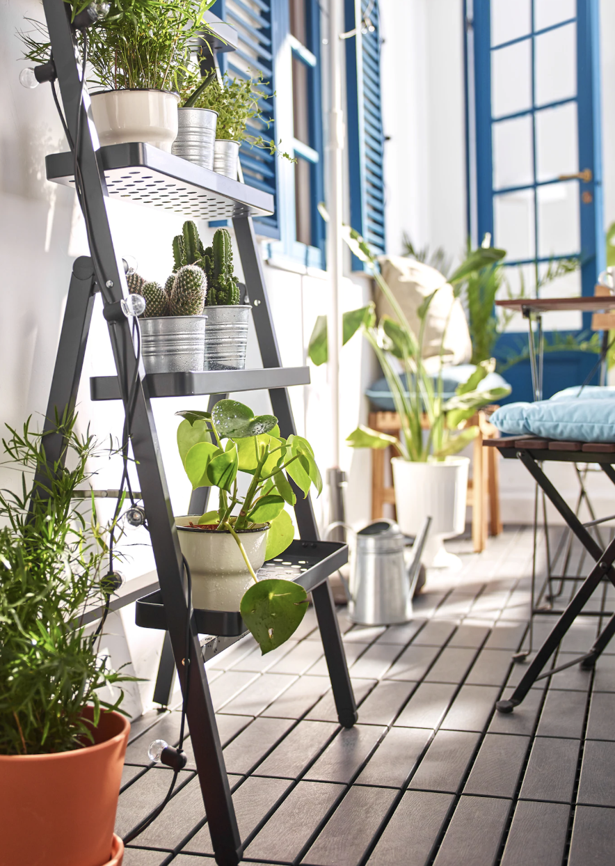 Ikea garden furniture on small balcony