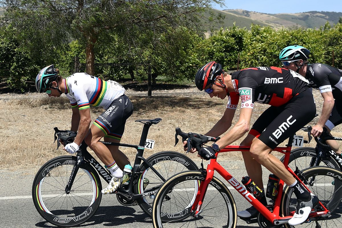 Peter Sagan (Bora-Hansgrohe) stretching his legs on stage 3