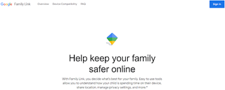 Website screenshot for Google Family Link