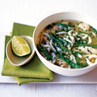 Chicken and Udon Noodle Broth with Lemongrass and Coriander