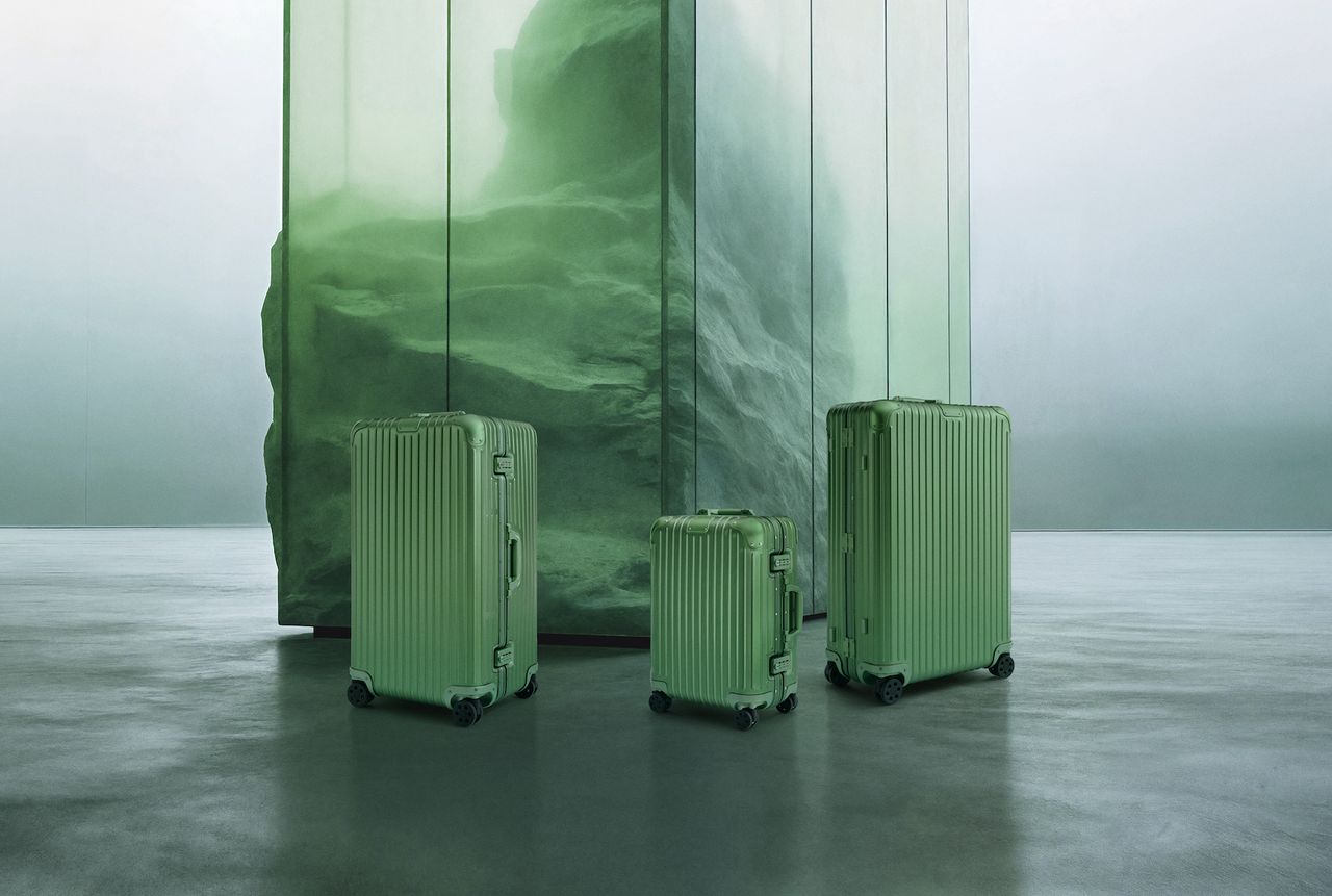 Rimowa emerald green colourful luggage