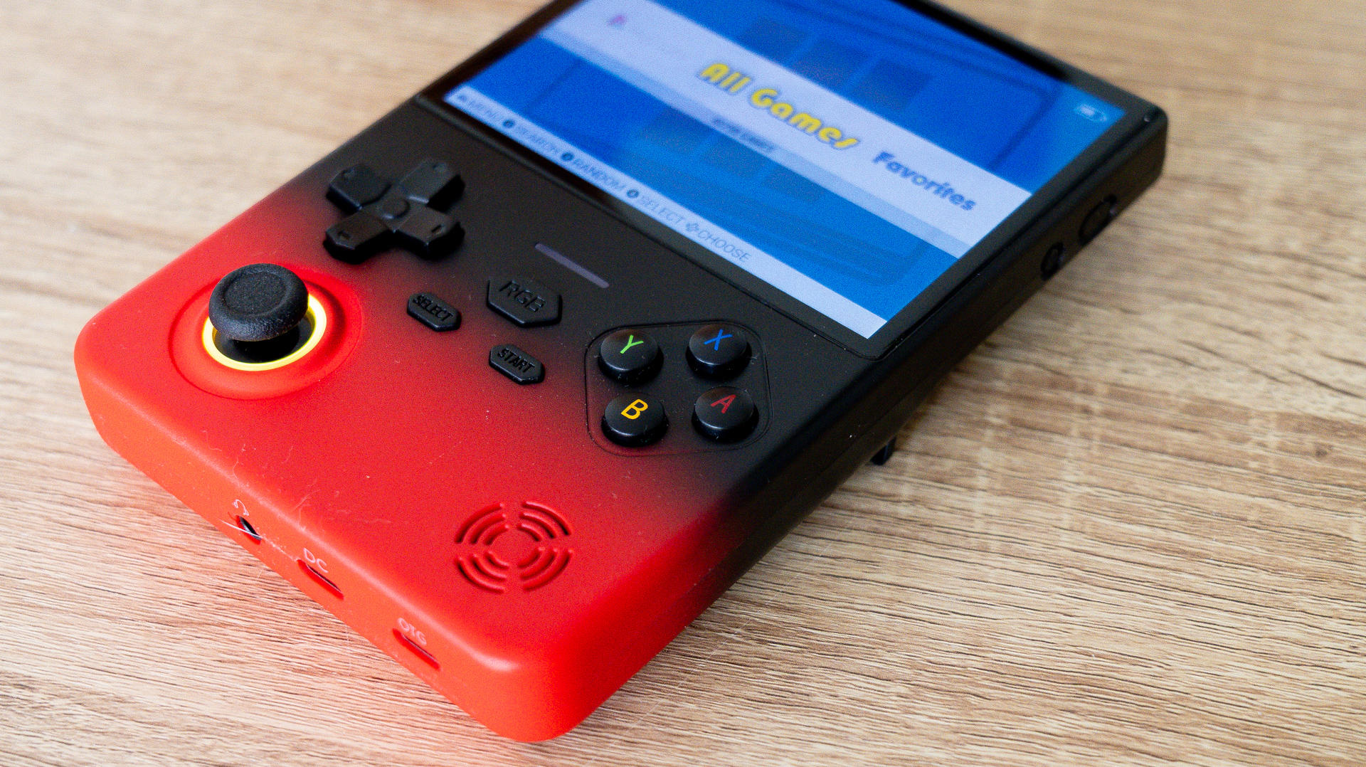 Lenovo G02 retro games handheld from China (in red and black)