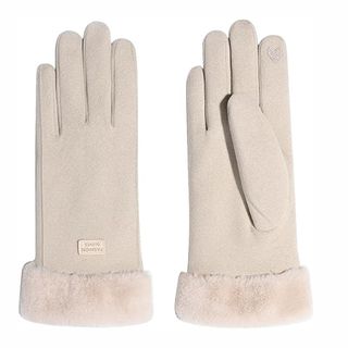 gloves with fur cuff