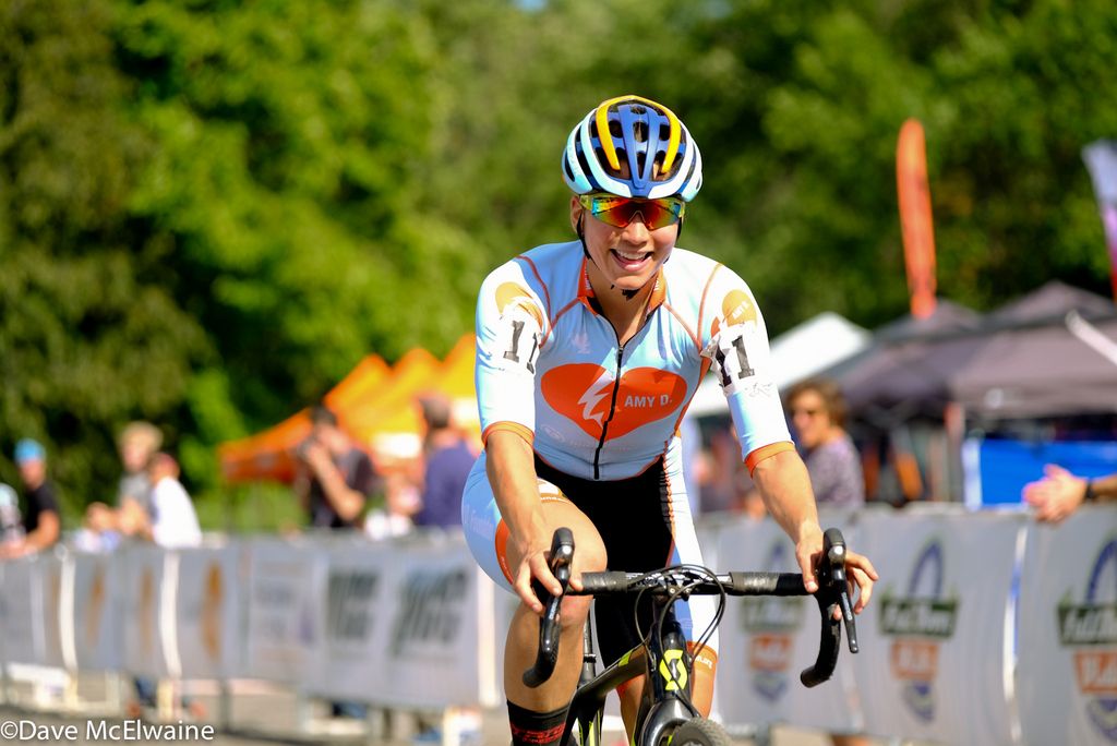 Rebecca Fahringer (Amy D Foundation) seemed quite happy with her second place finish.