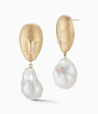 pearl and gold earrings