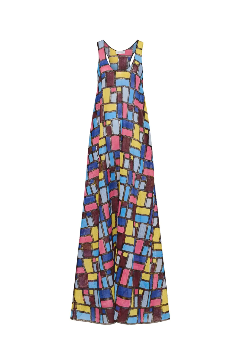 GABRIELA HEARST, Niki Patchwork Embroidered Maxi Dress in Aurora Multi Linen