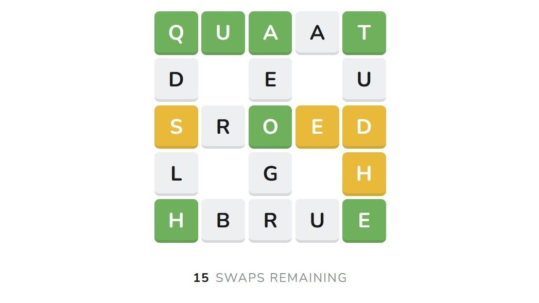 Waffle is a Wordle-like about swapping letters across a five-word grid