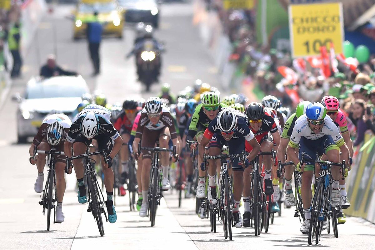 Michael Albasini (Orica-GreenEdge) wins stage 2 of the Tour de Romandie.