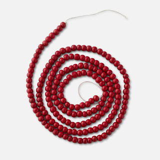 red wooden bead garland