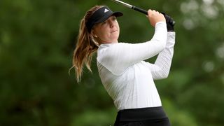 Adela Cernousek takes a shot at the Amundi Evian Championship in France