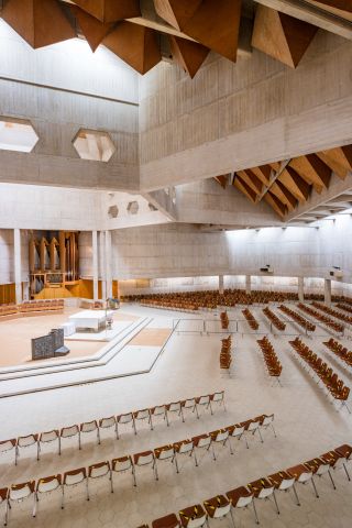 Clifton Cathedral, Percy Thomas Partnership, 1965-1972, featured in Modern Buildings in Britain by Owen Hatherley, photography by Chris Matthews