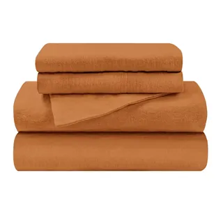 Heavyweight Cotton Flannel in Pumpkin color. Folded up in four layers