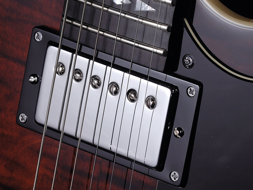 The Alnico Pro II humbuckers give the Custom a more civilised tone.