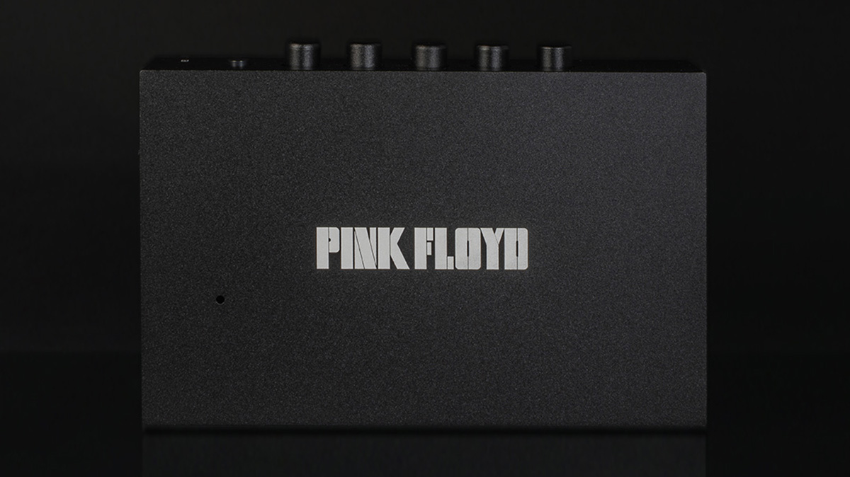 The Pink Floyd x We Are Rewind cassette player's rear, showing the Pink Floyd logo