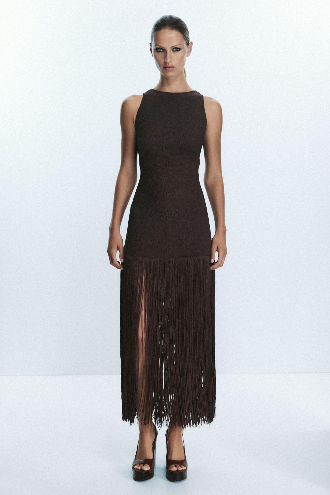 Fringed Fitted Dress