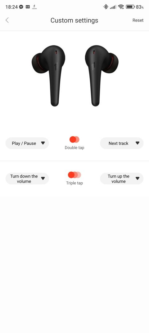 1More Music app custom settings