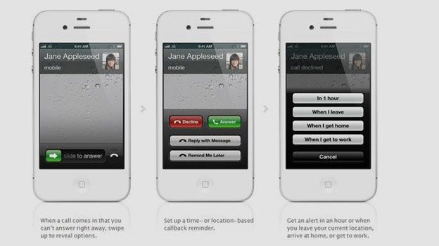 iOS 6 pictures: Remind Me Later and Quick Reply