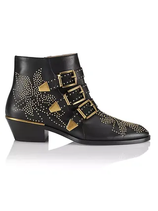 Susanna Studded Leather Ankle Boots