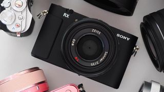 Sony RX1R III surrounded by other cameras