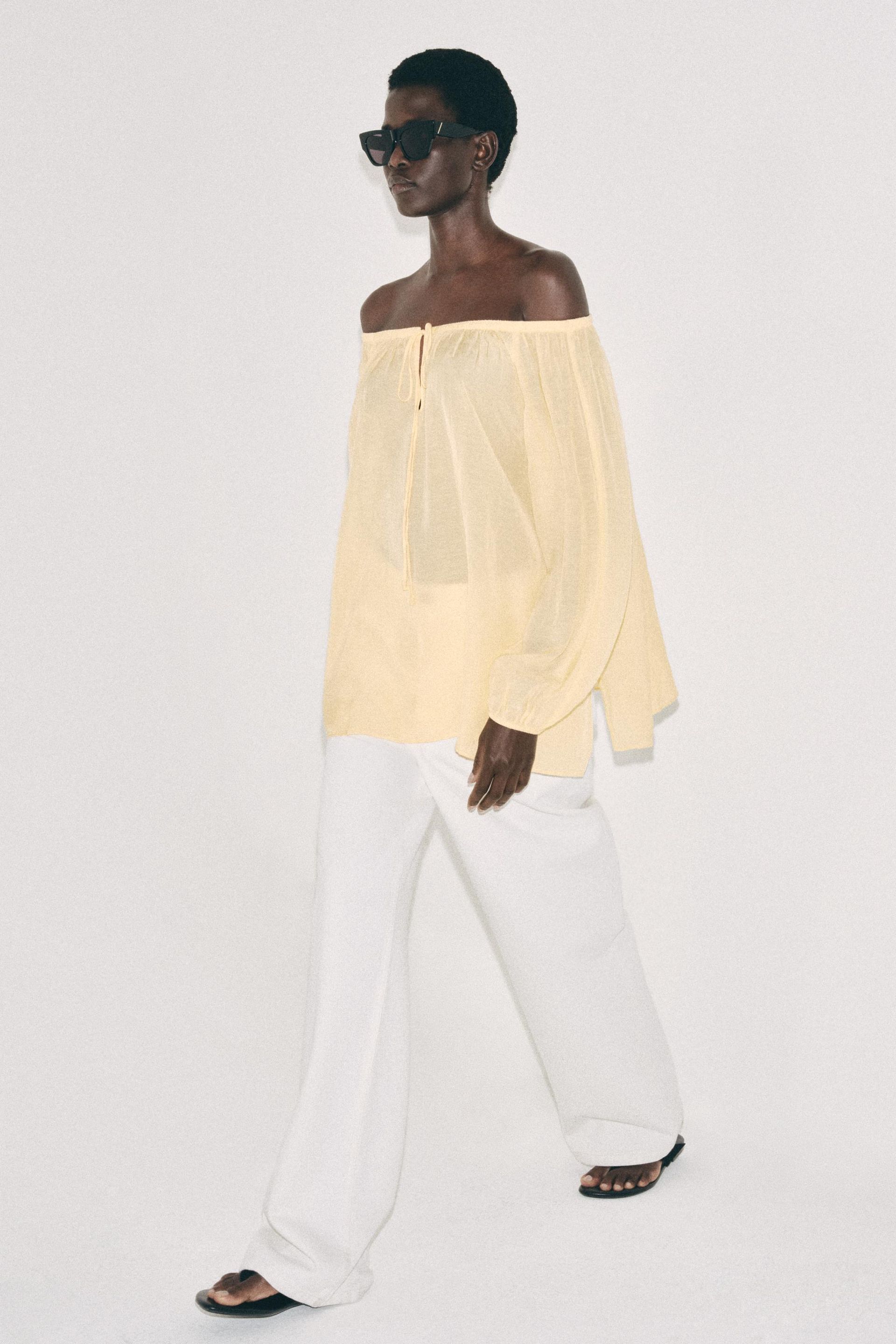 Zw Collection Linen Blend Blouse