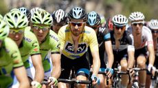 Bradley Wiggins wearing Yellow in the Amgen Tour of California 2014