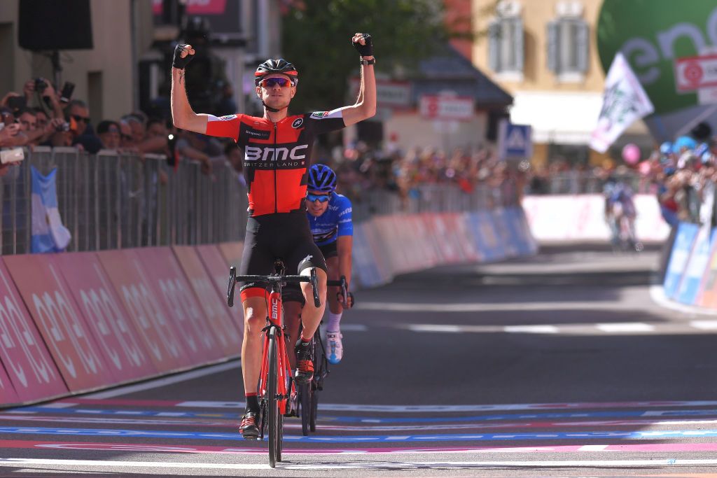 Cycling: 100th Tour of Italy 2017 / Stage 18
Arrival / Tejay VAN GARDEREN (USA) Celebration / Mikel LANDA MEANA (ESP) Blue Mountain Jersey /
Moena (Val Di Fassa) - Ortisei/St. Ulrich (Val Gardena) 1219m (137km) / Giro / &Acirc;&copy; Tim De Waele