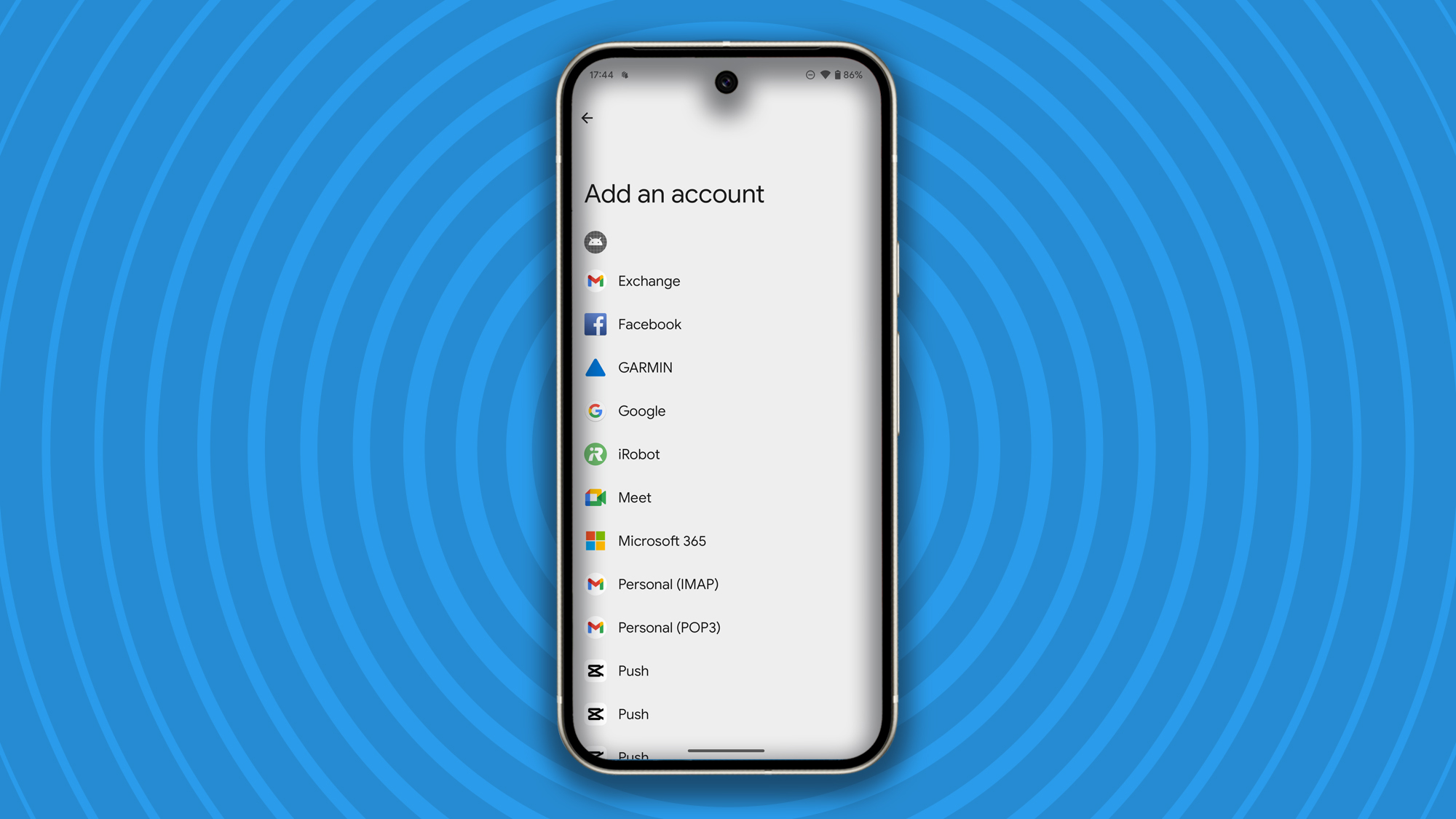 Add account on Android