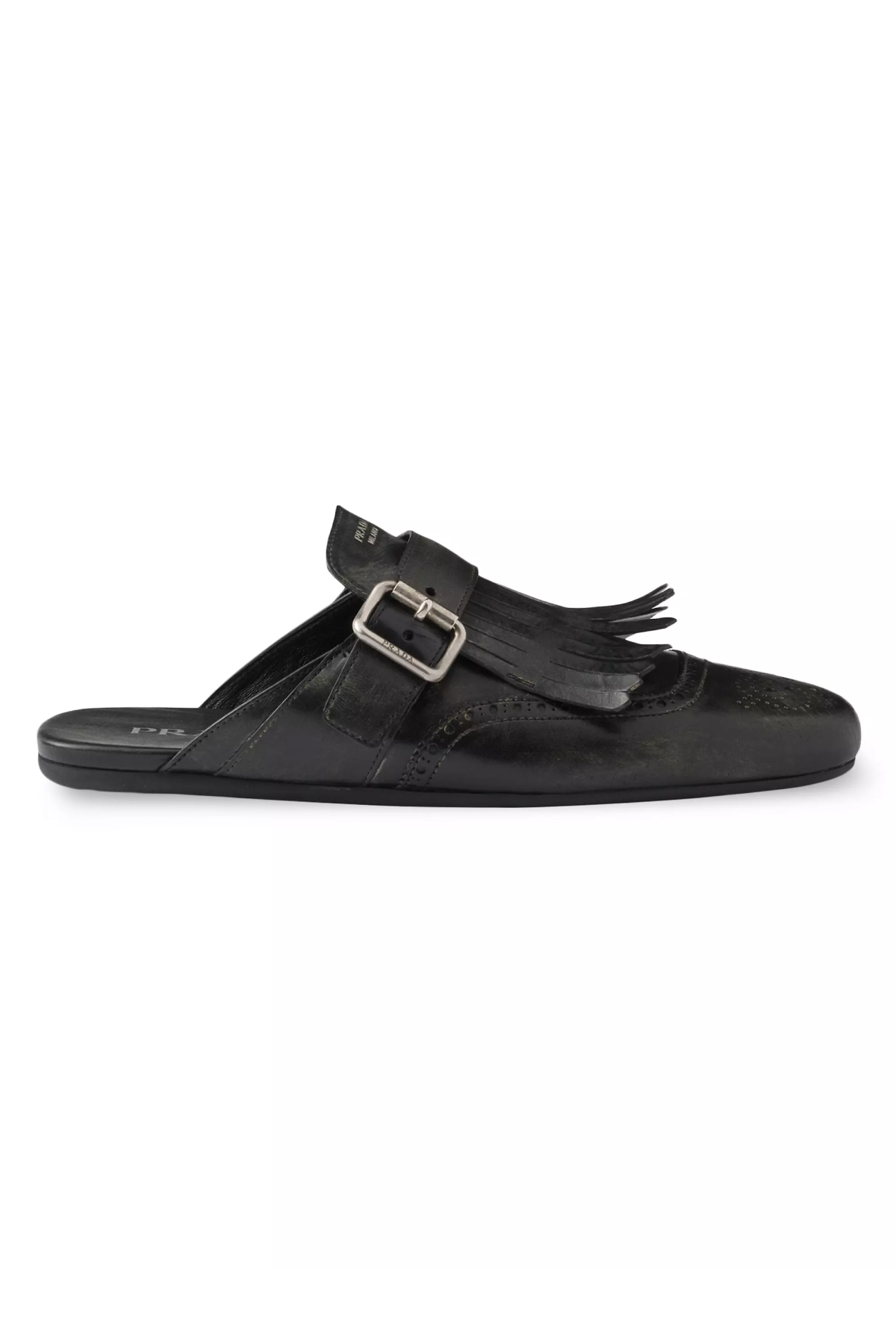 PradaShuffle Fringed Leather Mules