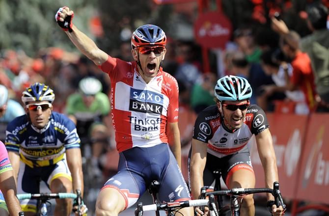 Michael M&oslash;rk&oslash;v (Saxo-Tinkoff) added to the team's tally in the Vuelta with his first Grand Tour stage win.